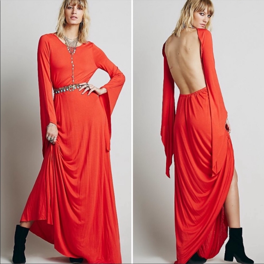 NWOT Free People back lit maxi dress